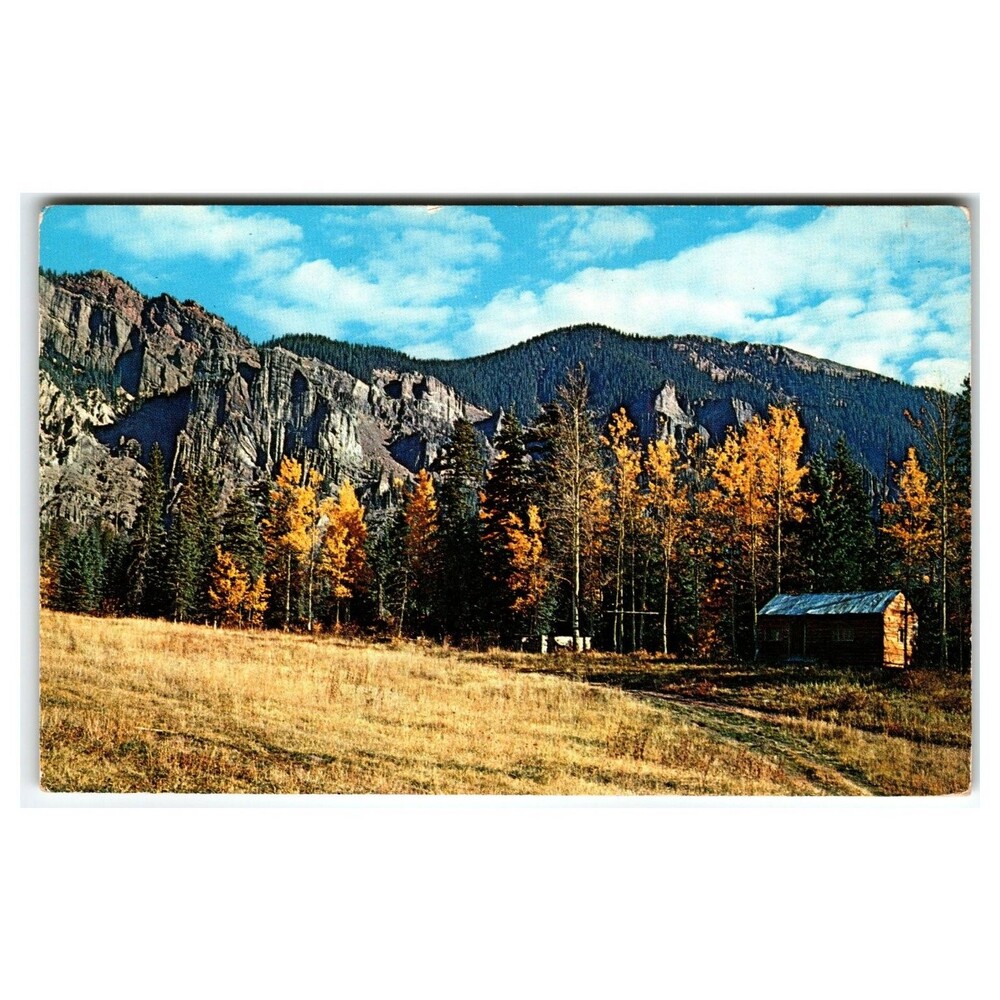 Pagosa Springs CO Vertical Cliffs Palisade Lakes Autumn Photo Postcard